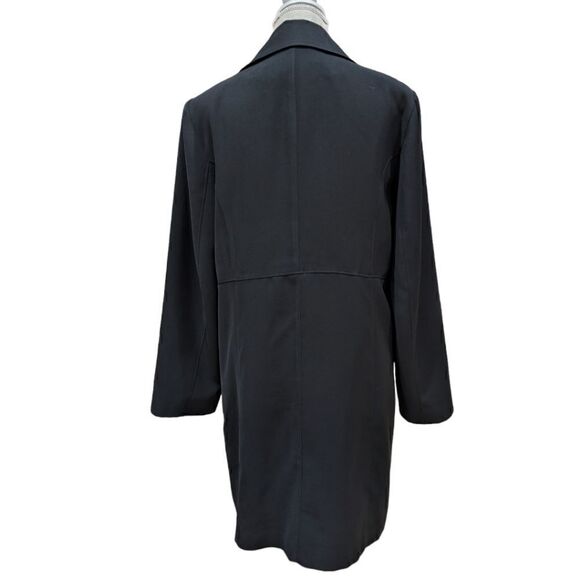 Gallery Women's Black Double Breasted Long Peacoat Size L 100% Polyester - Picture 2 of 8